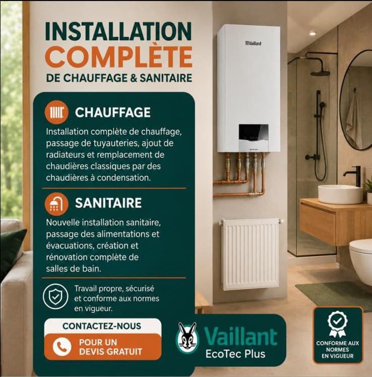 Installation complète de chauffage & sanitaire